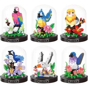 Birds Mini Building Blocks Animal Educational Toy Gift Adults Children Set of 6